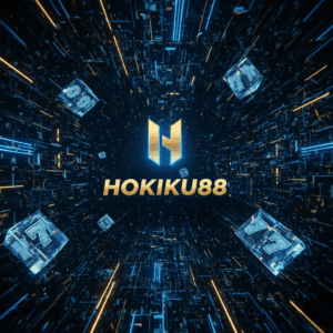 Banner premium Hokiku88 situs slot online terpercaya dengan nuansa futuristik